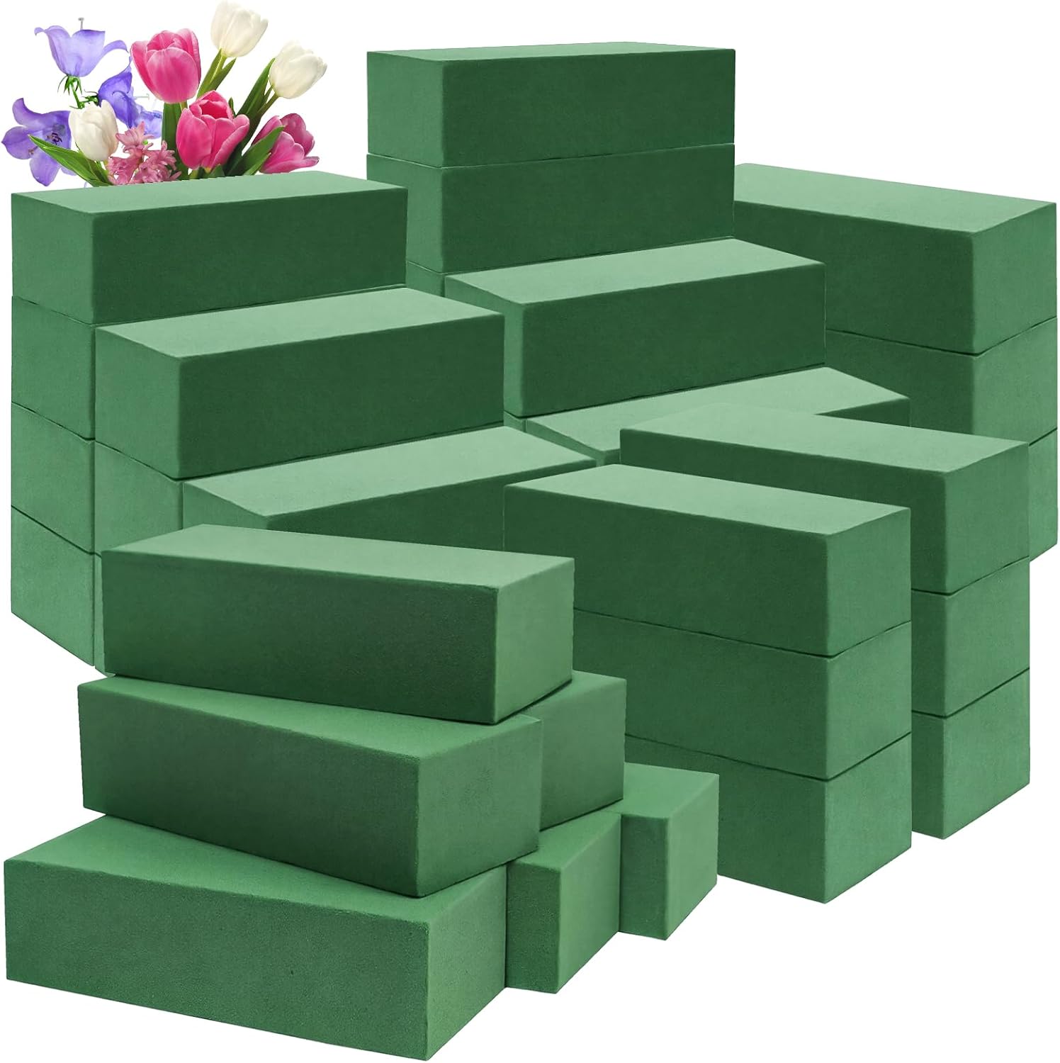 Wedding Floral Supply - 72 blocs de mousse florale verte,