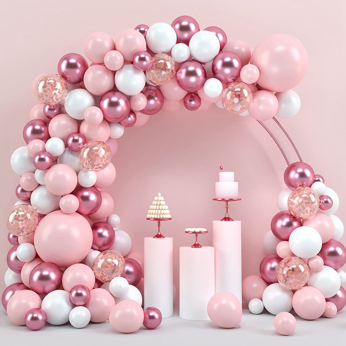 Wedding Day Supply Kit - Guirlande de ballons Macaron rose en