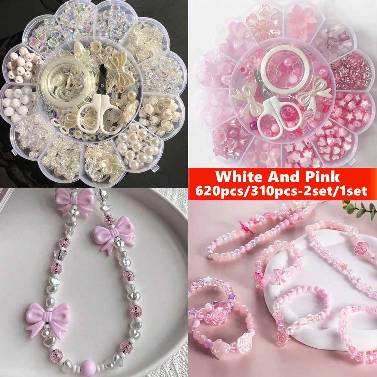 Wedding Packaging - 2 ensembles/1 ensemble de perles acryliques