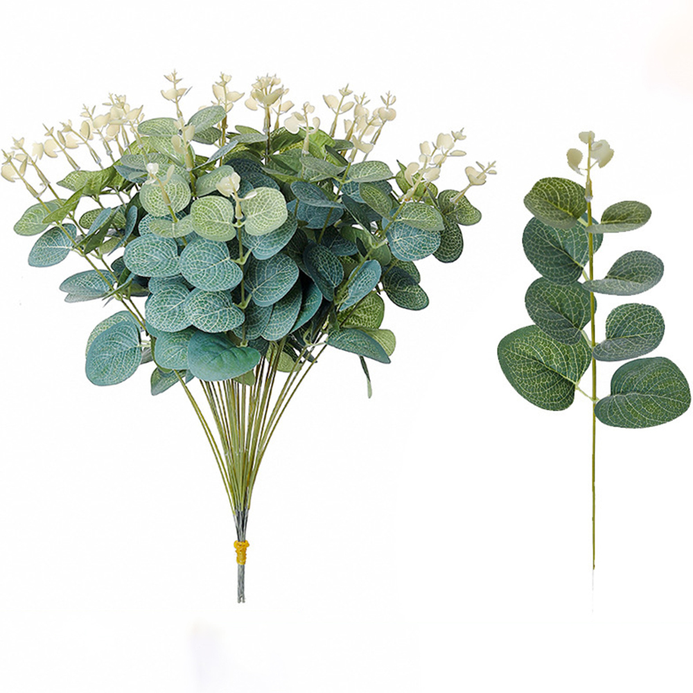 Flower Girl Basket - 20 pièces fausses plantes feuilles d'eucalyptus