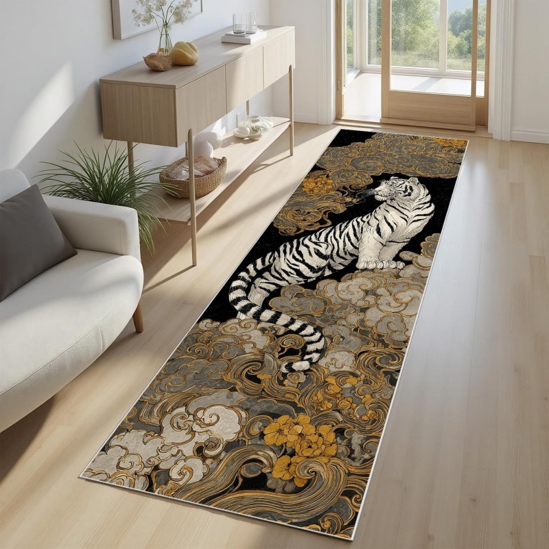 Aisle Runner White - Tapis de couloir Oriental White Tiger