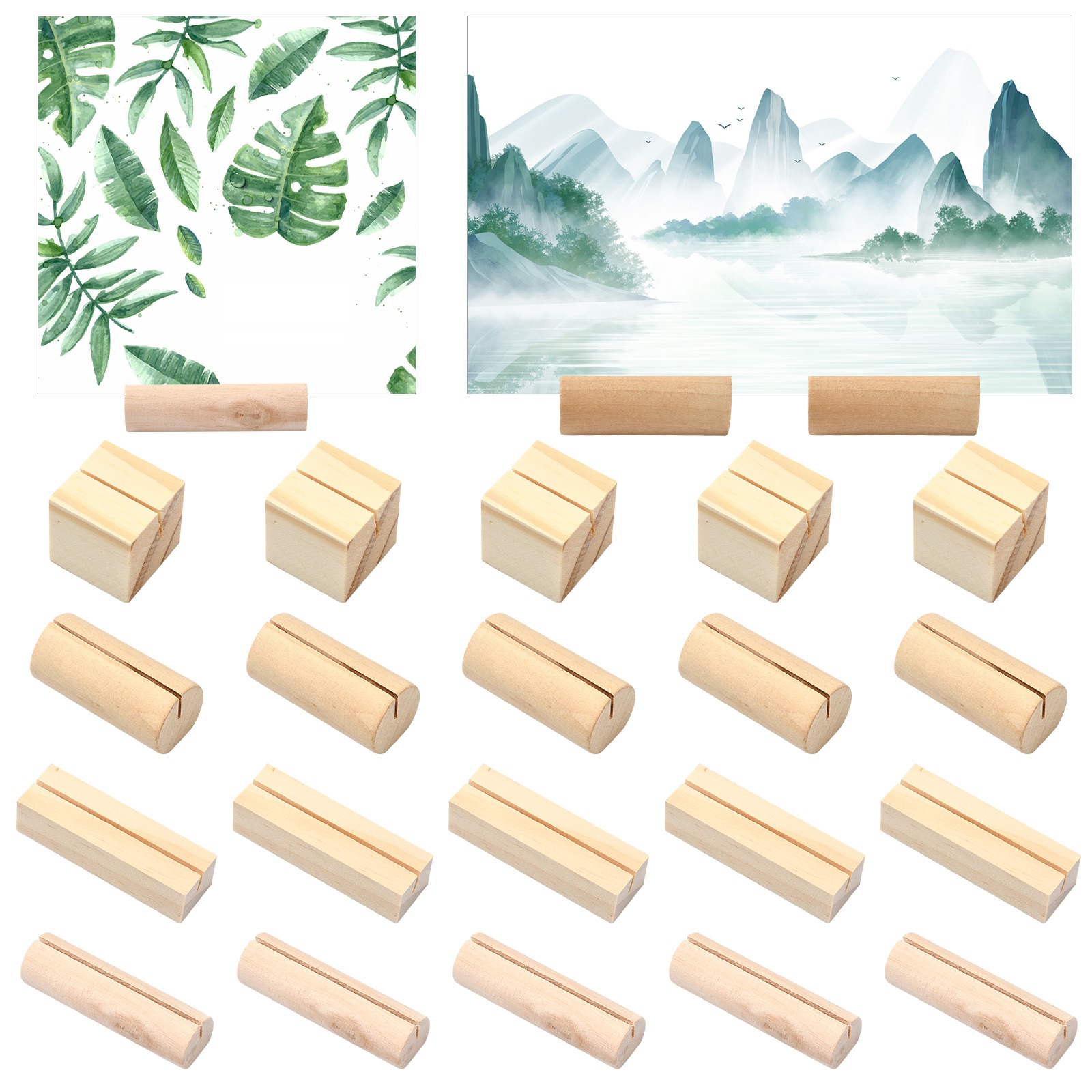 Place Card Holder - Ensemble de porte-cartes en bois, 20