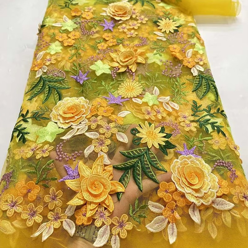 Tissu en tulle brodé floral 3D - Wedding Floral Supply avis et prix