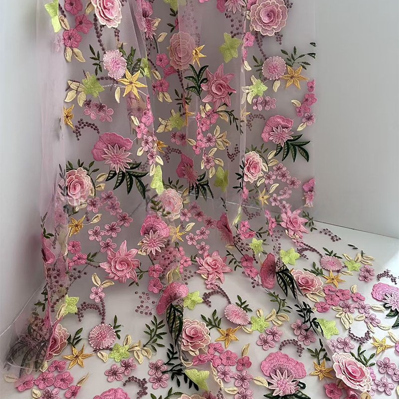 Tissu en tulle brodé floral 3D - Wedding Floral Supply avis et prix